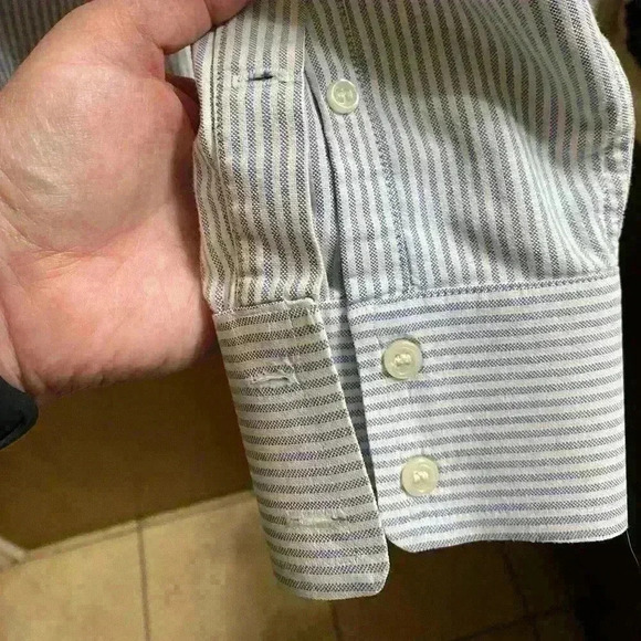 Wild West Outfitters Button-up Light Blue & White Striped Western Dress Shirt XL - Picture 6 of 9